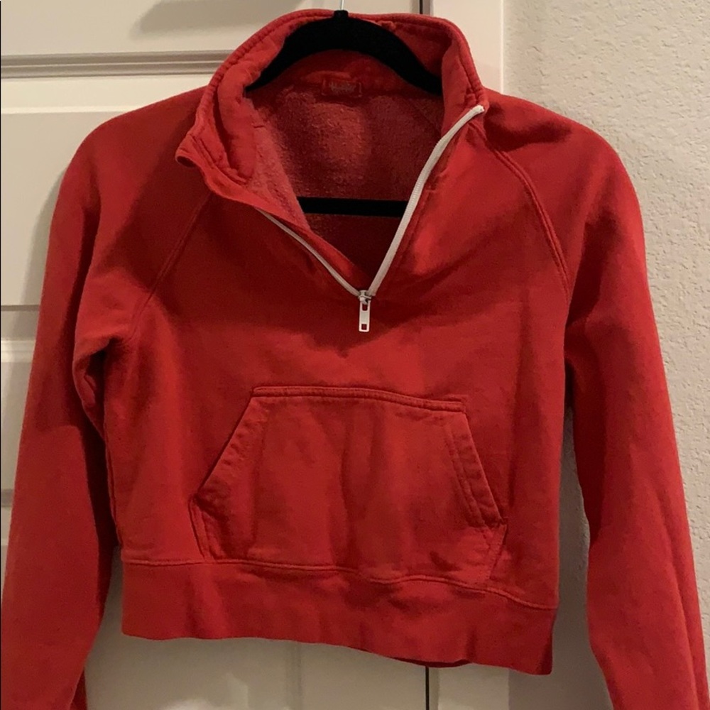 brandy melville red zip up pull over